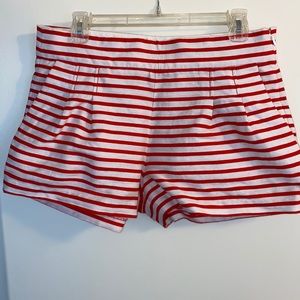 J Crew red & white shorts